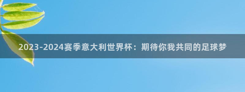 女足世界杯赛程：2023-2024赛季意大利世界杯：期待你我共同的足球梦